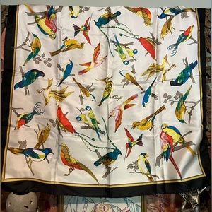 YNS Silk Scarf with birds